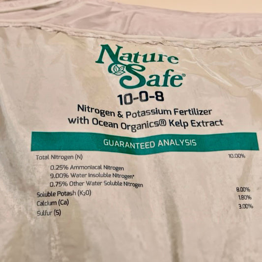 Nature Safe 10-0-8 Coarse with Sea Kelp 50 LB Bag